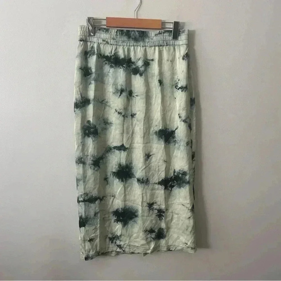 Zara Tie  Dye Batik Midi Green Skirt L - Picture 2 of 6